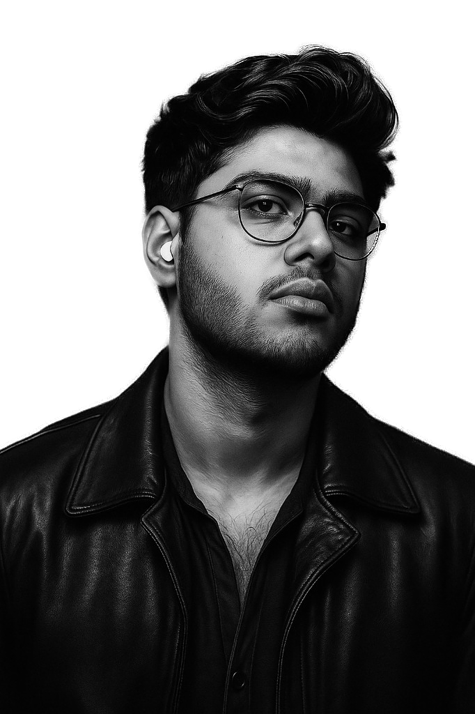 Yogvid Wankhede wearing glasses and a dark jacket
